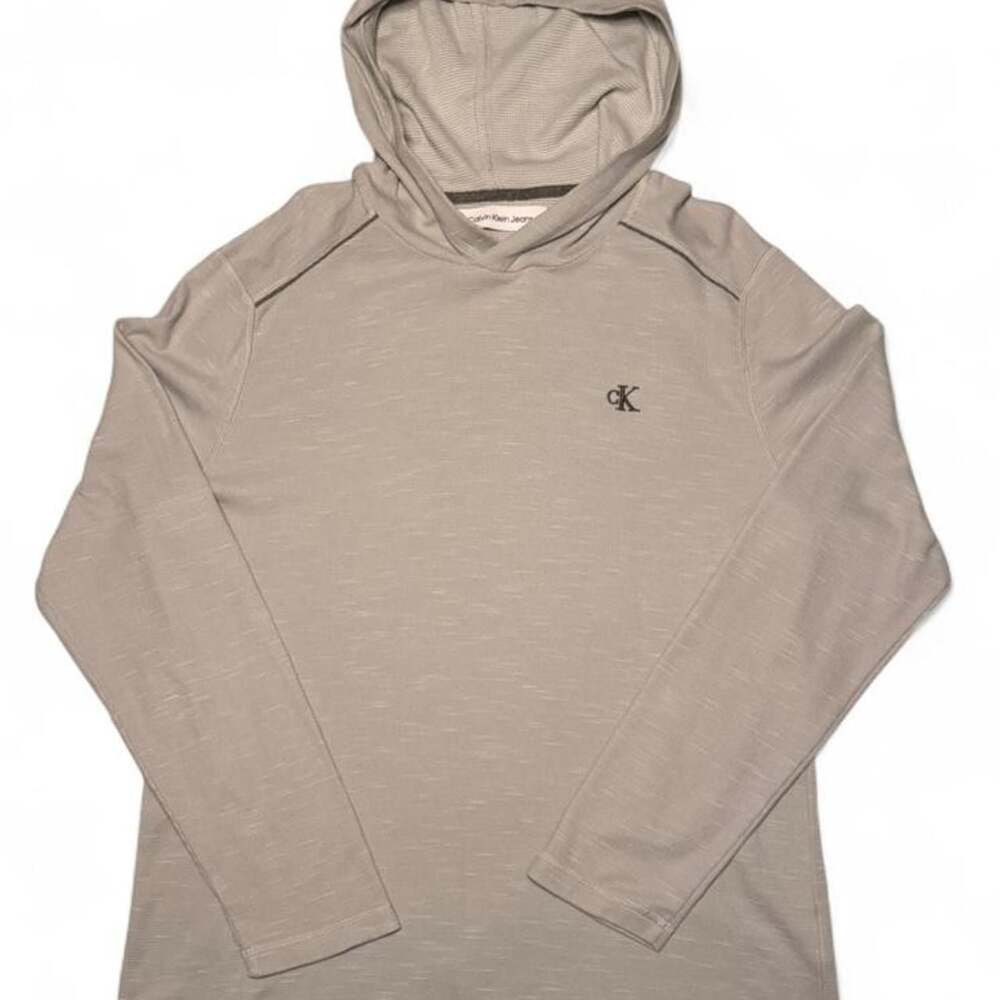 Calvin Klein Jeans Lightweight Waffle Knit Hooded Sweatshirt Size M